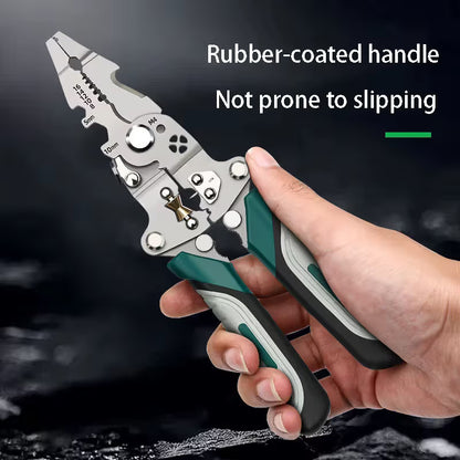 3PCS Professional 10-in-1 Folding Multi-functional Wire Stripper and Pliers - Heavy Duty Electrician's Tool V888-ELOSUNG18500