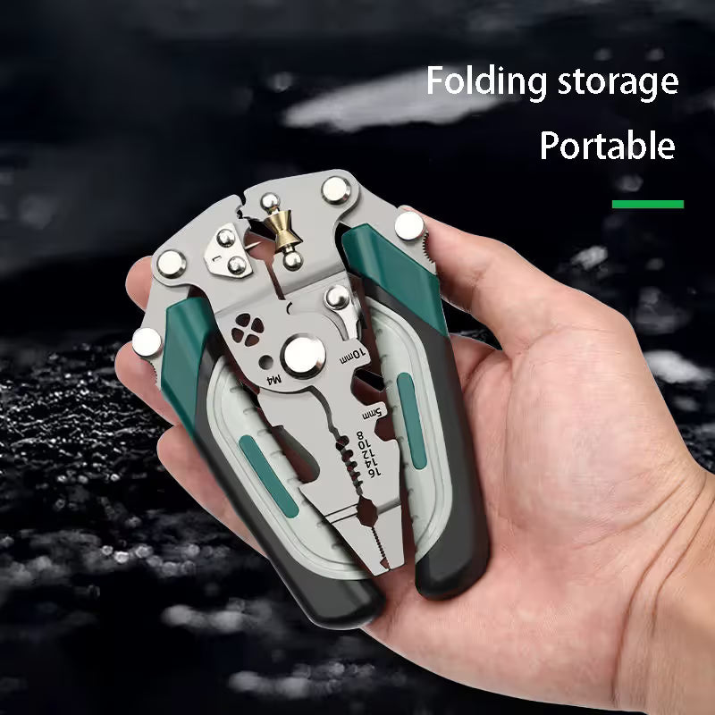3PCS Professional 10-in-1 Folding Multi-functional Wire Stripper and Pliers - Heavy Duty Electrician's Tool V888-ELOSUNG18500