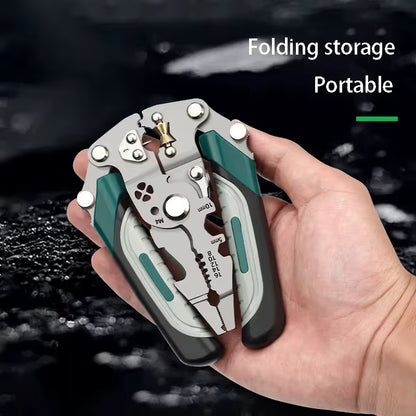 3PCS Professional 10-in-1 Folding Multi-functional Wire Stripper and Pliers - Heavy Duty Electrician's Tool V888-ELOSUNG18500