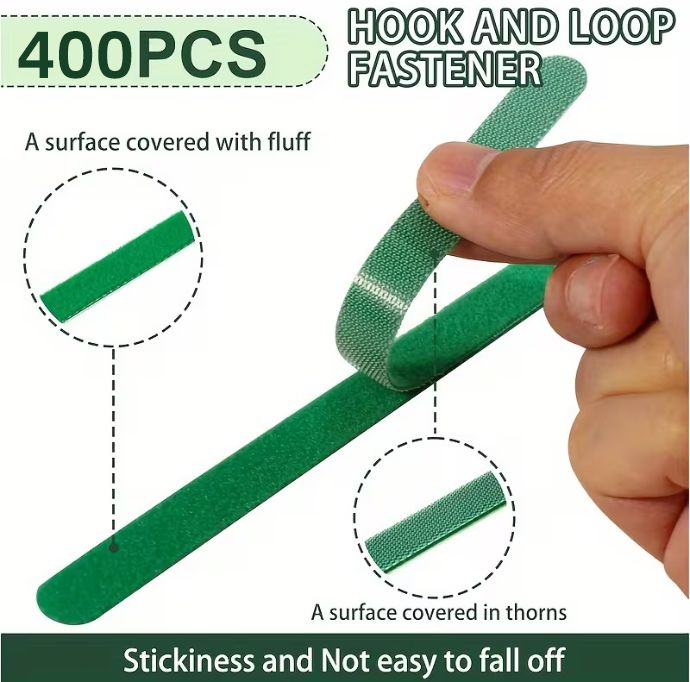 400 pcs Reusable Hook and Loop Cable Ties - 6-Inch T-Type Nylon Fastening Straps for Office Cable Management V888-ELOSUNG18502