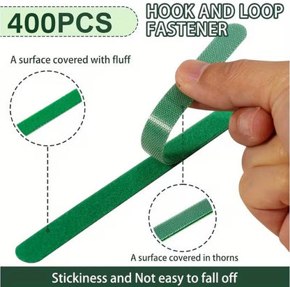 400 pcs Reusable Hook and Loop Cable Ties - 6-Inch T-Type Nylon Fastening Straps for Office Cable Management V888-ELOSUNG18502