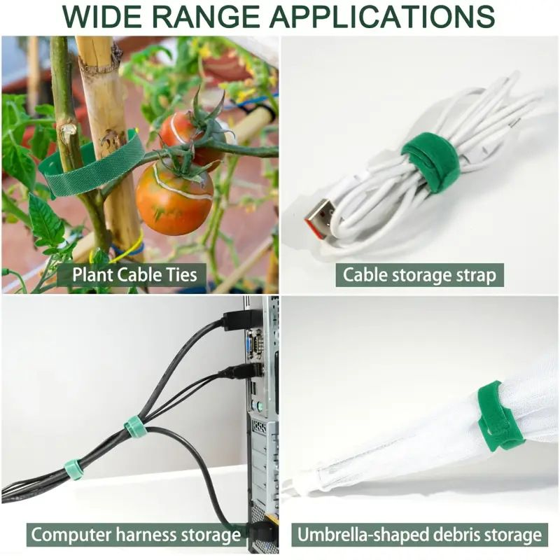 400 pcs Reusable Hook and Loop Cable Ties - 6-Inch T-Type Nylon Fastening Straps for Office Cable Management V888-ELOSUNG18502
