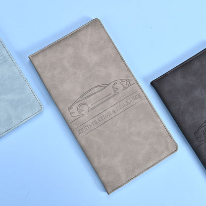 3 Pcs Premium PU Leather Car Registration and Insurance Holder - Slim Auto Document Organizer, Driver's V888-ELOSUNG18514