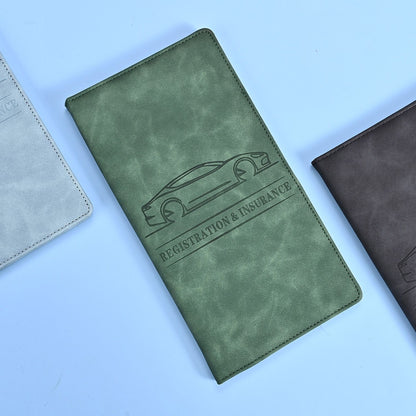 3 Pcs Premium PU Leather Car Registration and Insurance Holder - Slim Auto Document Organizer, Driver's V888-ELOSUNG18515