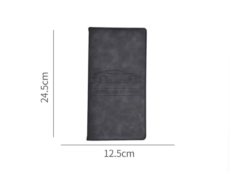3 Pcs Premium PU Leather Car Registration and Insurance Holder - Slim Auto Document Organizer, Driver's V888-ELOSUNG18515