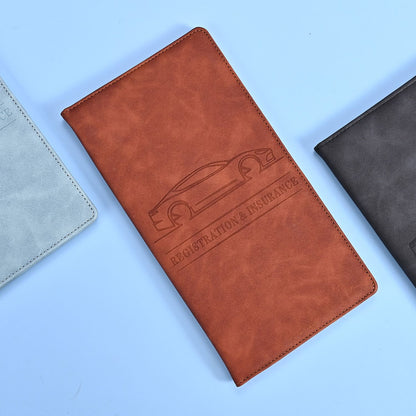 3 Pcs Premium PU Leather Car Registration and Insurance Holder - Slim Auto Document Organizer, Driver's V888-ELOSUNG18517