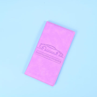 3 Pcs Premium PU Leather Car Registration and Insurance Holder - Slim Auto Document Organizer, Driver's V888-ELOSUNG18518