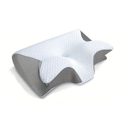 Cervical Memory Foam Pillow - Butterfly Contour Ergonomic Neck Support - 100% Slow Rebound Orthopedic Design V888-ELOSUNG18523