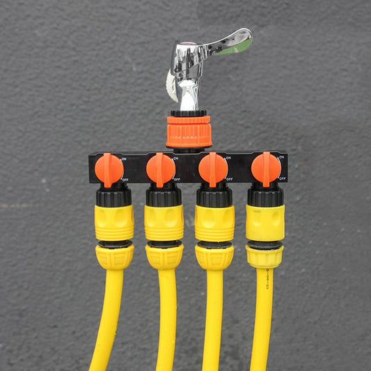 2pcs Blue 4-Way Garden Hose Splitter - Multi-Outlet Tap Manifold with Individual Control Valves - Universal V888-ELOSUNG18527