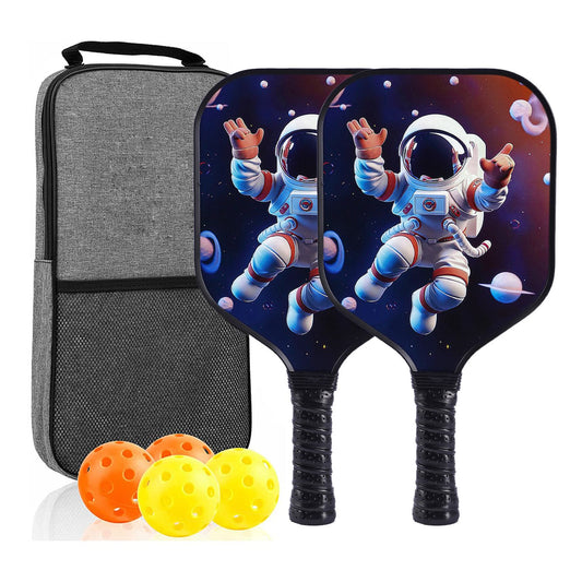 [RT-006] Fiberglass Pickleball Paddle Set of 2 with 4 Balls and Carry Bag - 185g Single Paddle Weight - V888-ELOSUNG18529