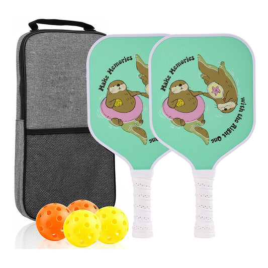 [RT-008]Fiberglass Pickleball Paddle Set of 2 with 4 Balls and Carry Bag - 185g Single Paddle Weight - V888-ELOSUNG18531