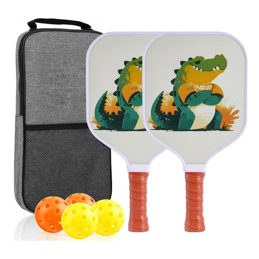 [RT-012] Fiberglass Pickleball Paddle Set of 2 with 4 Balls and Carry Bag - 185g Single Paddle Weight - V888-ELOSUNG18533