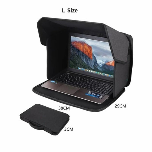 Laptop Sun Shade and Outdoor Privacy Hood - Fits Laptops up to 16 Inches Size L - Anti-Glare Screen Shield, V888-ELOSUNG18536