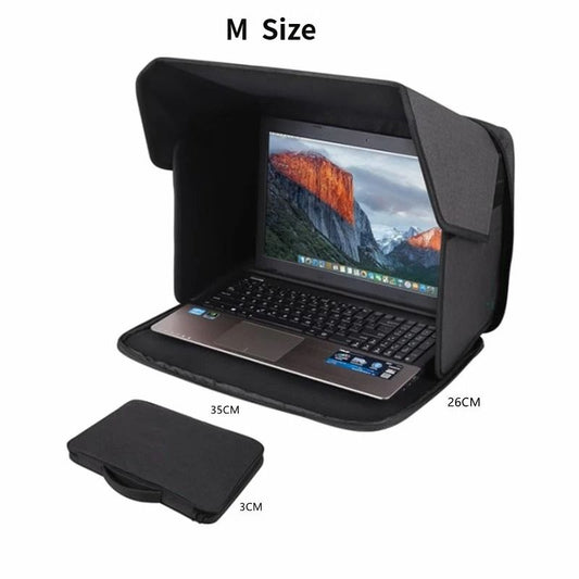 Laptop Sun Shade and Outdoor Privacy Hood - Fits Laptops up to 14 Inches Size M - Anti-Glare Screen Shield, V888-ELOSUNG18537
