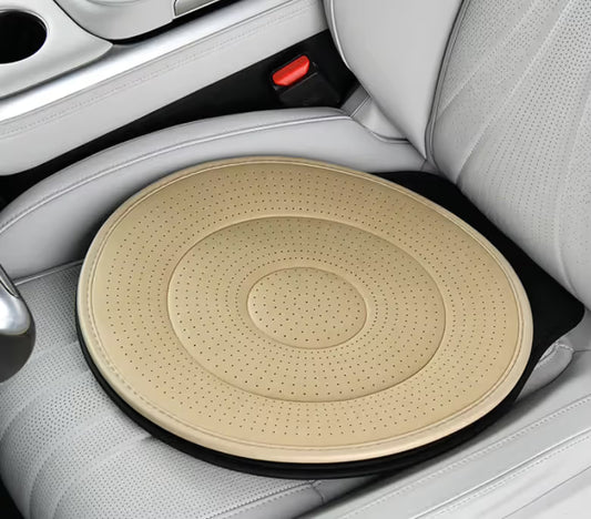 Beige 360 Degree Rotating Car Seat Cushion - 53cm Nano Tech Swivel Mobility Aid - Easy Vehicle Entry and Exit V888-ELOSUNG18549
