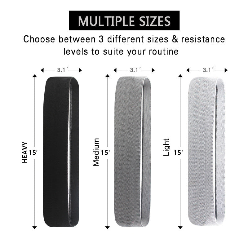 Grey Colour Scheme Fabric Resistance Bands Set - 3 Levels Non-Slip Hip Bands for Strength Training V888-ELOSUNG19048