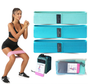 Blue Colour Scheme Fabric Resistance Bands Set - 3 Levels Non-Slip Hip Bands for Strength Training V888-ELOSUNG19051