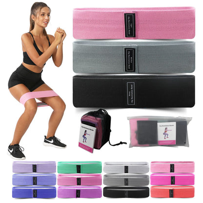 Blue Colour Scheme Fabric Resistance Bands Set - 3 Levels Non-Slip Hip Bands for Strength Training V888-ELOSUNG19051
