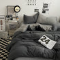Grey 1.5m Bed Fitted Sheet Set with 200x230cm Duvet Cover - 4-Piece Bedding Set V888-ELOSUNG19087