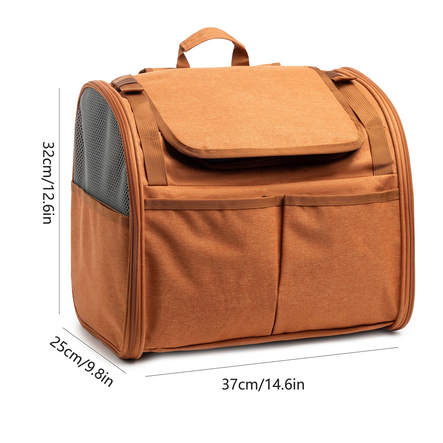 Brown Pet Carrier Backpack - Comfortable and Stylish for Cats and Small Dogs V888-ELOSUNG19178