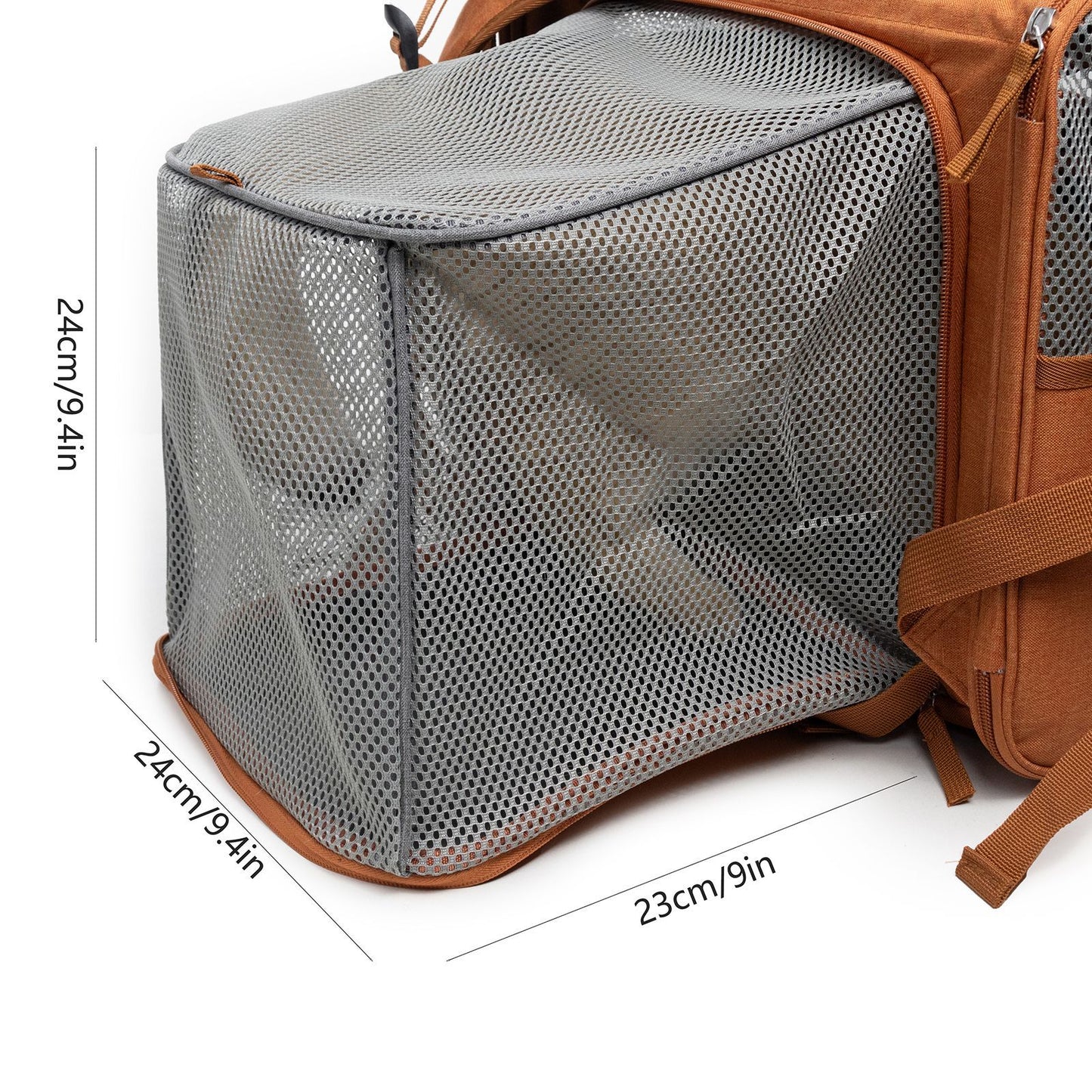 Brown Pet Carrier Backpack - Comfortable and Stylish for Cats and Small Dogs V888-ELOSUNG19178