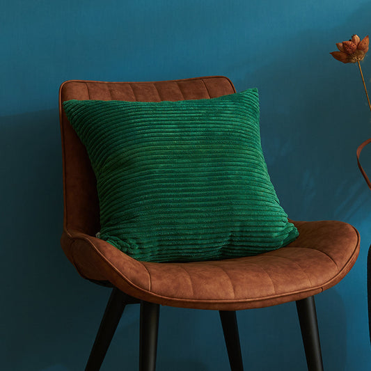 Dark Green Set of 4 Corduroy Pillow Covers - Solid Color Minimalist Throw Cushion Covers - 45x45cm (Pillow V888-ELOSUNG19419