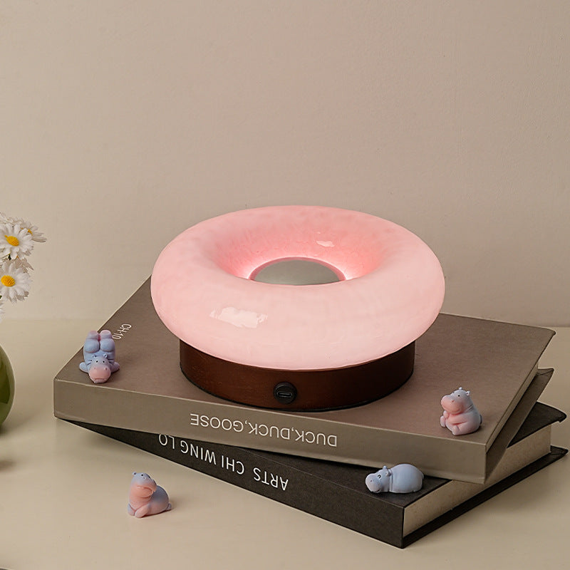 Pink Donut Table Lamp - Rechargeable Touch Control LED V888-ELOSUNG19496