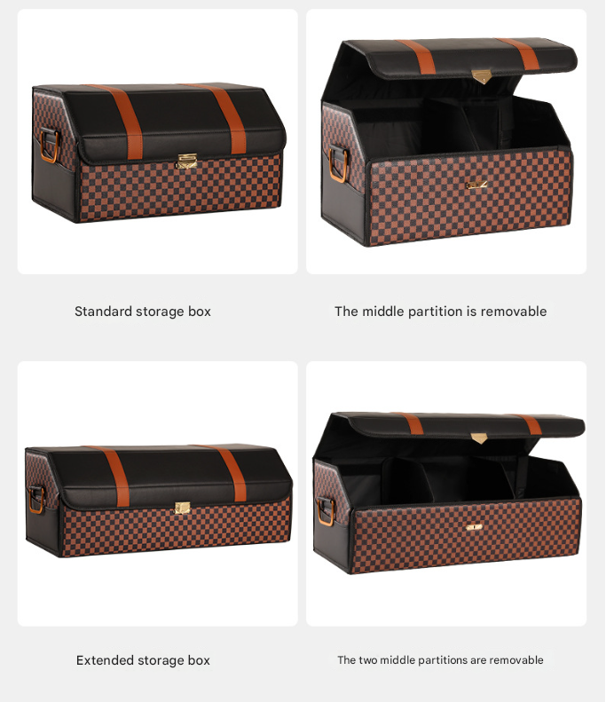 Medium Sized Sporty and Stylish Foldable Car Trunk Storage Box - Large Capacity Insertable Rear Organizer V888-ELOSUNG19546