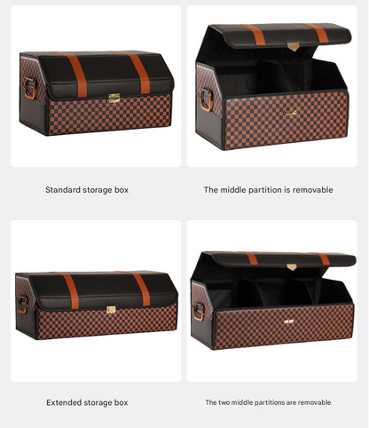 Medium Sized Sporty and Stylish Foldable Car Trunk Storage Box - Large Capacity Insertable Rear Organizer V888-ELOSUNG19546