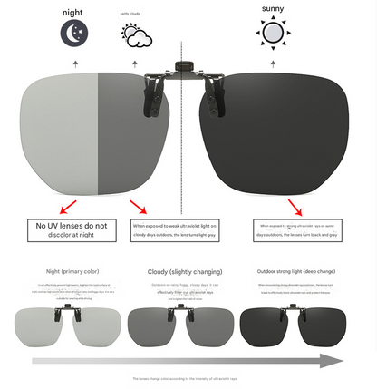 Quicksilver 2-Piece Flip-Up Sunglasses Clip-On Set for Glasses - UV-Protective Square Polarized Lenses for V888-ELOSUNG19704