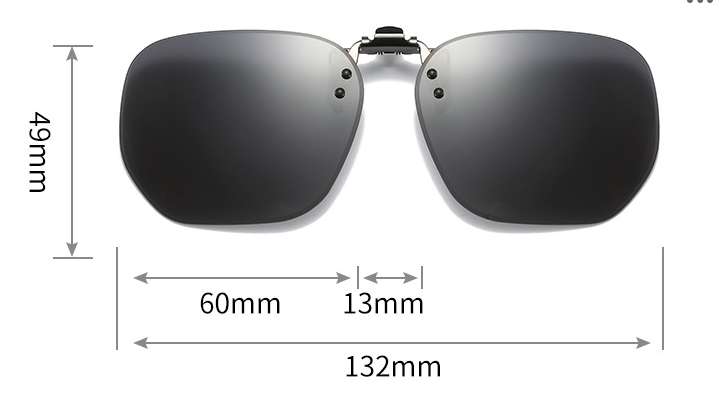 Quickred 2-Piece Flip-Up Sunglasses Clip-On Set for Glasses - UV-Protective Square Polarized Lenses for V888-ELOSUNG19705