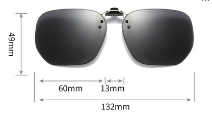 Quickred 2-Piece Flip-Up Sunglasses Clip-On Set for Glasses - UV-Protective Square Polarized Lenses for V888-ELOSUNG19705