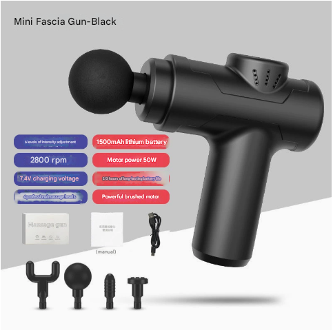 Black Portable Mini Massage Gun for Deep Tissue - Adjustable Impact Neck Massager with Rechargeable Battery V888-ELOSUNG19708