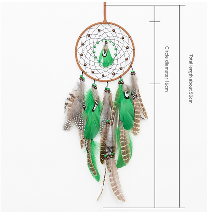 Crescent With Lights Boho Forest Dreamcatcher Wind Chime Pendant - INS Style Moonlit Serenity Decor V888-ELOSUNG19928