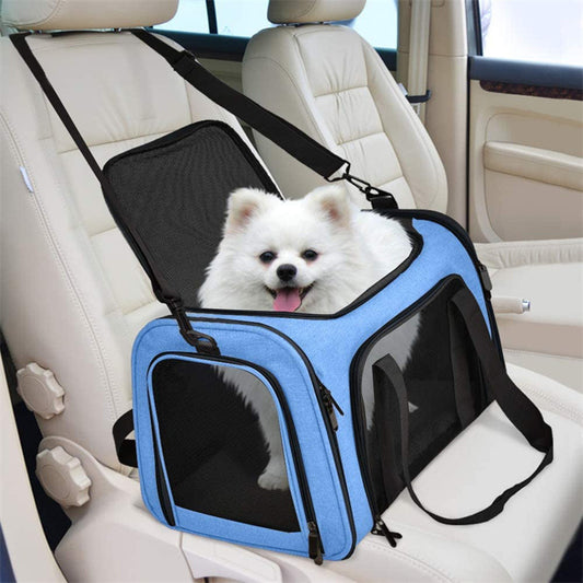 Blue Portable Pet Travel Carrier Bag - Foldable, Durable, and Comfortable for Small Dogs & Cats 45cmx30cmx30cm V888-ELOSUNG20417