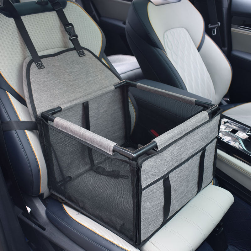 Light Gray Easy Install Dog Car Seat - Mesh Booster for Small Pets V888-ELOSUNG20479