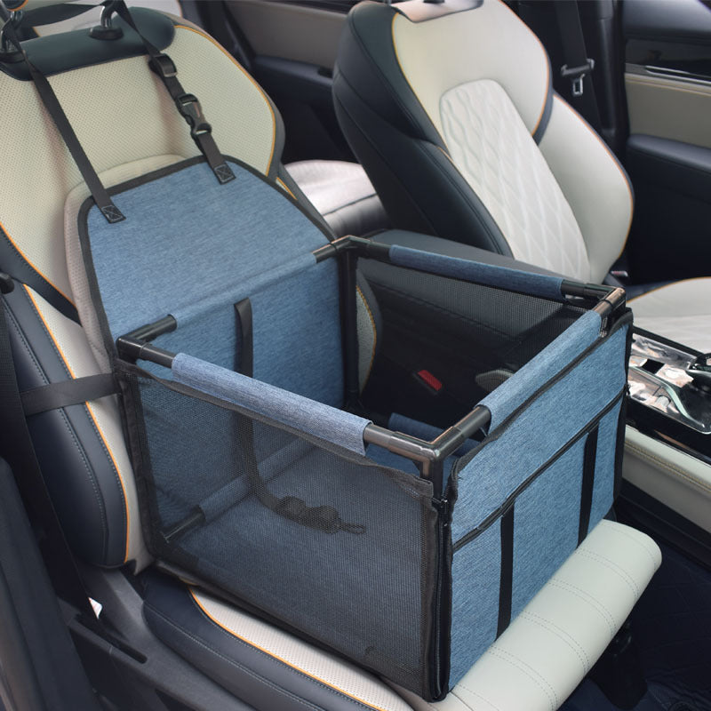 Blue Easy Install Dog Car Seat - Mesh Booster for Small Pets V888-ELOSUNG20480