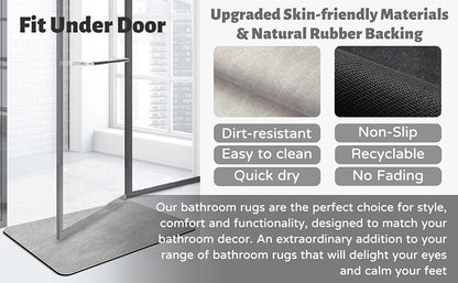 2 pcs Oval dark Beige Quick-Dry Absorbent Non-Slip Bath Rug for Bathroom, Kitchen & Entryway 40x60cm V888-ELOSUNG20645