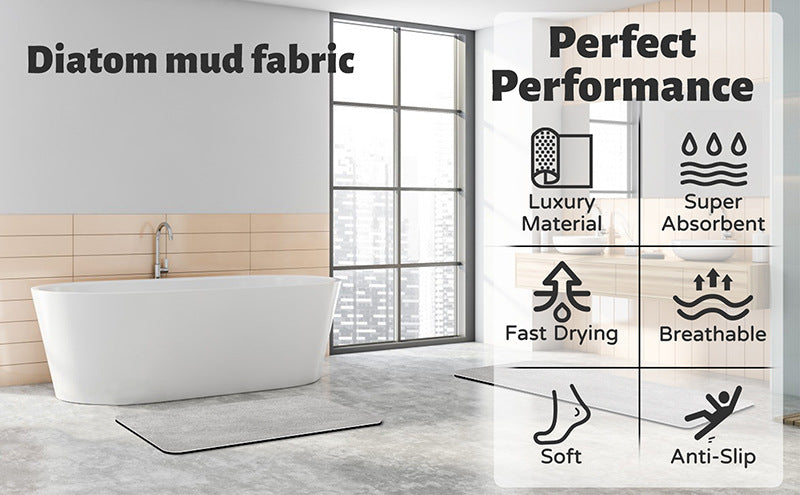 Oval dark Beige Quick-Dry Absorbent Non-Slip Bath Rug for Bathroom, Kitchen & Entryway 50x80cm V888-ELOSUNG20647
