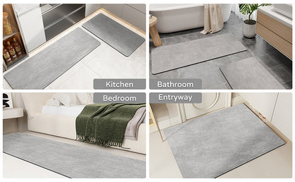 Oval dark Beige Quick-Dry Absorbent Non-Slip Bath Rug for Bathroom, Kitchen & Entryway 50x80cm V888-ELOSUNG20647