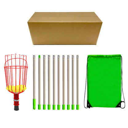 Fruit picking tool with telescopic pole - stainless steel fruit picking pole, high altitude tree fruit V888-ELOSUNG20660