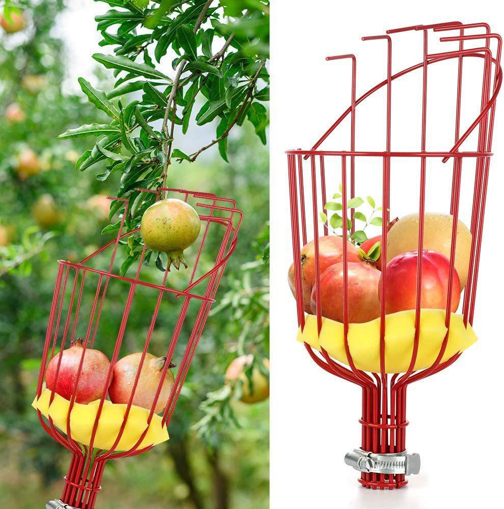 Fruit picking tool with telescopic pole - stainless steel fruit picking pole, high altitude tree fruit V888-ELOSUNG20660