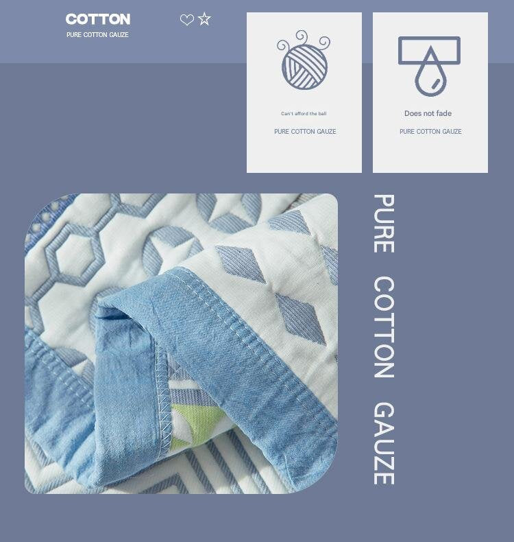 Snowflake Soft Cotton Gauze Pillowcase Set - Breathable, Non-slip, Extra Large (Pillow Core Not V888-ELOSUNG20672