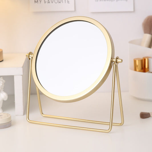 Gold Rotating Tabletop Makeup Mirror - 360o Swivel Vanity Mirror for Bedroom & Desk V888-ELOSUNG20733