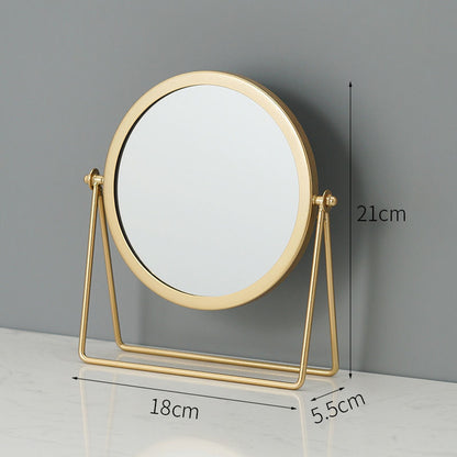 Gold Rotating Tabletop Makeup Mirror - 360o Swivel Vanity Mirror for Bedroom & Desk V888-ELOSUNG20733