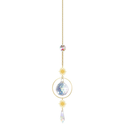 (Style 1) 4 pcs Crystal Wind Chimes-Sun Catcher Star Moon Dream Catcher for Window 30cm V888-ELOSUNG20894