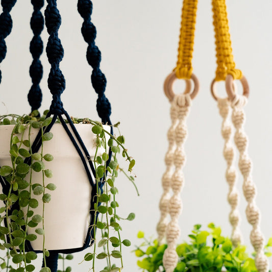 3 pcs Handwoven Plant Hanger-Cotton Rope Hanging Planter with Wooden Rings V888-ELOSUNG20907