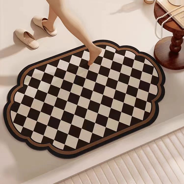 Lattice Diatomaceous Earth Bathroom Mat - Vintage Design, Fast-Dry Anti-Slip 40*60cm V888-ELOSUNG20922
