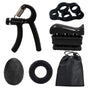 Black 5-Piece Hand Grip Strength Training Set - Adjustable Grip Exerciser, Silicone Grip Rings & Grip Ball V888-ELOSUNG21054