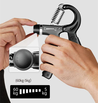 Black 5-Piece Hand Grip Strength Training Set - Adjustable Grip Exerciser, Silicone Grip Rings & Grip Ball V888-ELOSUNG21054